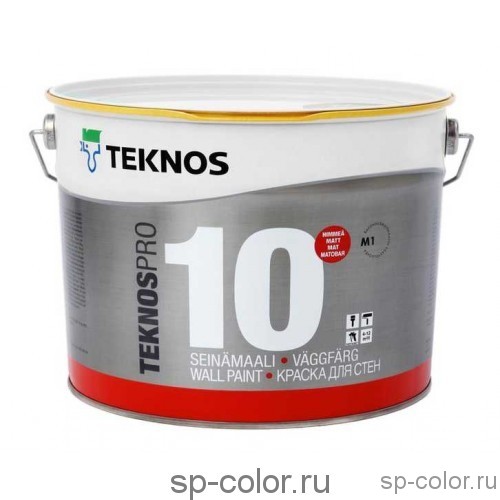 Teknos Pro 10 Краска акрилатная, усиленная алкидом, матовая дисперсионная для внутренних сухих помещений.