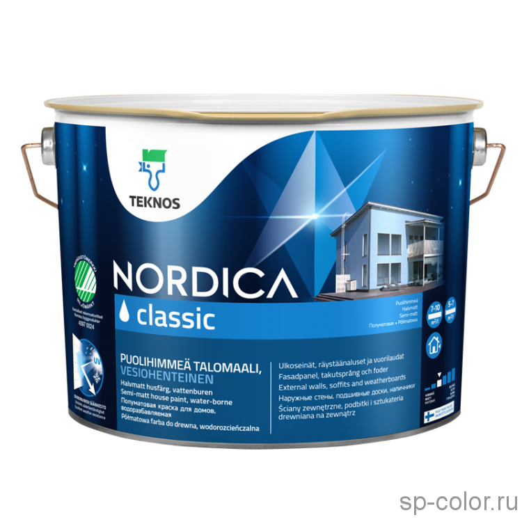 Teknos Nordica Classic краска для деревянных домов