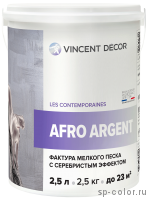 Vincent Decor Afro Argent фактура мелкого песка с серебристым эффектом