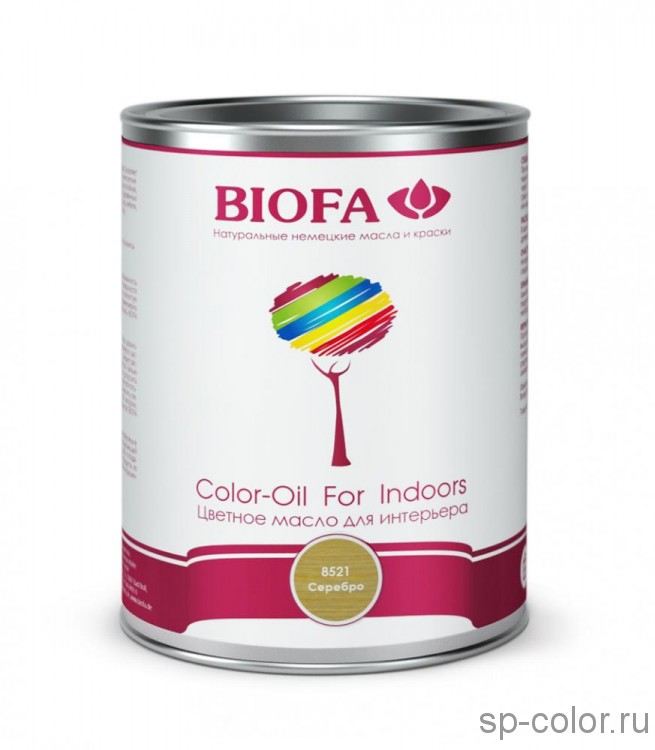 Biofa 8521-01 Color-Oil For Indoors. Серебро. Цветное масло для интерьера