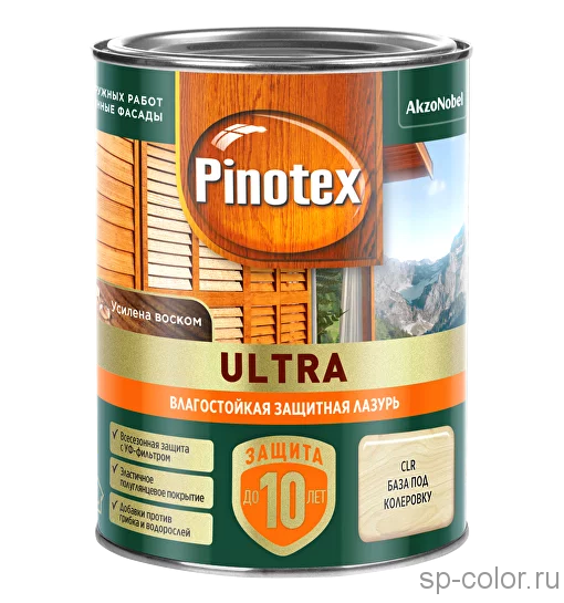 Pinotex Ultra защитная пропитка с добавлением УФ фильтра 