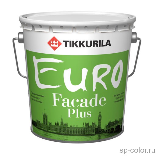 Tikkurila Euro Fasade Plus акриловая фасадная краска модифицированная силиконом 