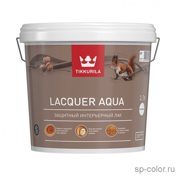 Tikkurila Euro lacquer Aqua полуглянцевый лак для дерева