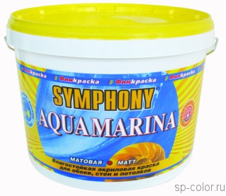 Symphony Aqua Marina акриловая влагостойкая краска для обоев и стен 