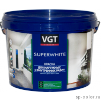 VGT Краска ВД-АК-1180 для наружных и внутренних работ "Супербелая" (моющаяся)