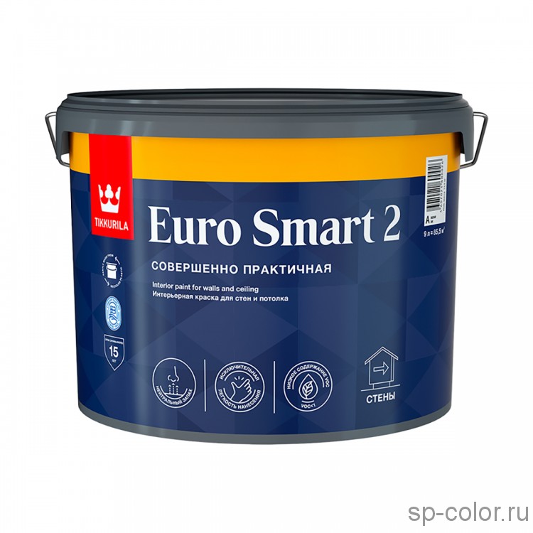 Tikkurila Euro Smart 2 глубокоматовая интерьерная краска 