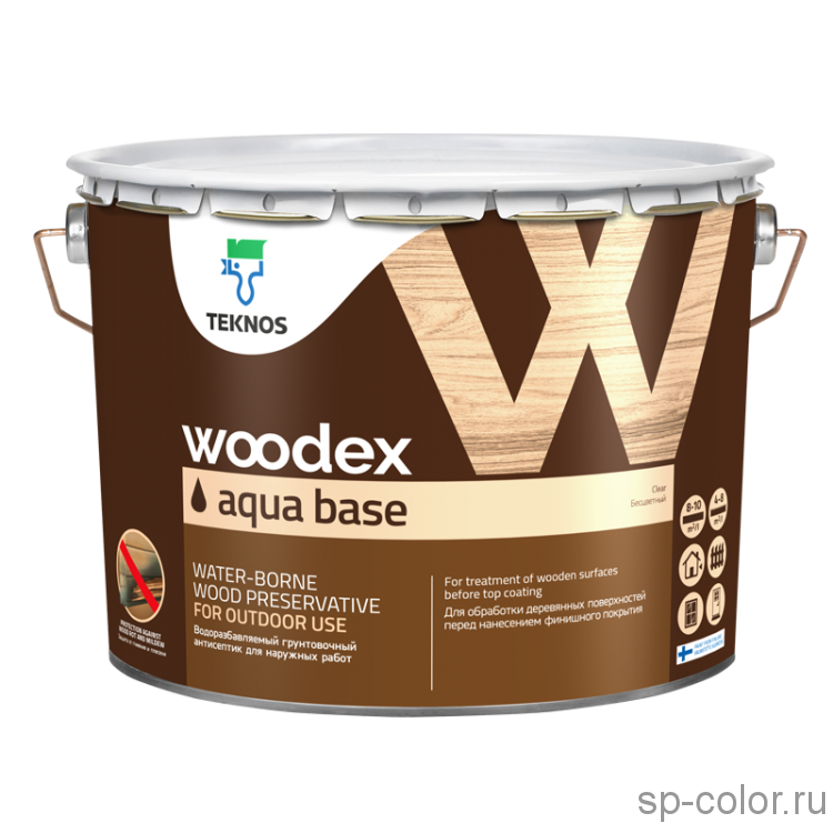 Teknos Woodex Aqua Base грунтовочный антисептик для деревянных поверхностей