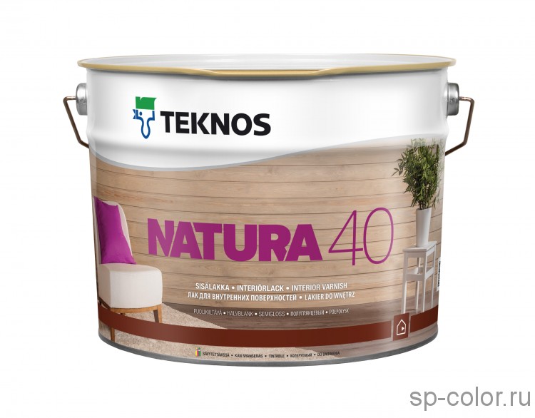 Teknos Natura 40 полуглянцевый акриловый лак для дерева