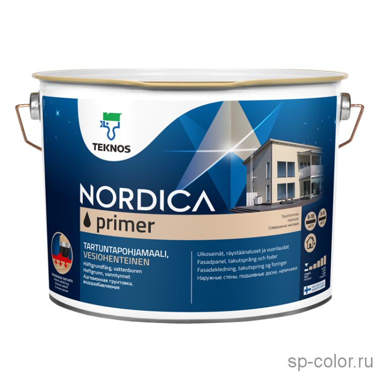 Teknos Nordica Primer грунтовочная краска для деревянных фасадов